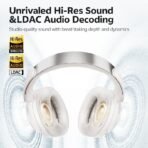 Tai Nghe Chụp Tai Không Dây QCY H3S (Bluetooth v6.0, 102H, 750mAh, Hi-Res Audio, 360° Spatial Sound, 56dB Adaptive ANC, 40mm & 13mm Dual Driver Units, Seamless Switching, 7 Mics with Al for Call Clarity) - Ảnh 3