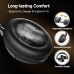 Tai Nghe Chụp Tai Không Dây QCY H3 Pro (Bluetooth v5.4, 55H, 50dB ANC, Hi-Res Audio & LDAC, Custom App & Dual Connectivity, Crystal Clear Calls, 6-Mic ENC Calls) - Ảnh 7