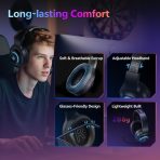Tai Nghe Chụp Tai Không Dây QCY Heroad V200 Tri-Mode Edition (Bluetooth v6.0, 240H, With Wired USB-C Cable + 2.4GHz, RGB Light, 7.1 Surround Sound, Detachtable Noise Canceling Mic) - Ảnh 6