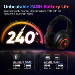 Tai Nghe Chụp Tai Không Dây QCY Heroad V200 Tri-Mode Edition (Bluetooth v6.0, 240H, With Wired USB-C Cable + 2.4GHz, RGB Light, 7.1 Surround Sound, Detachtable Noise Canceling Mic) - Ảnh 4